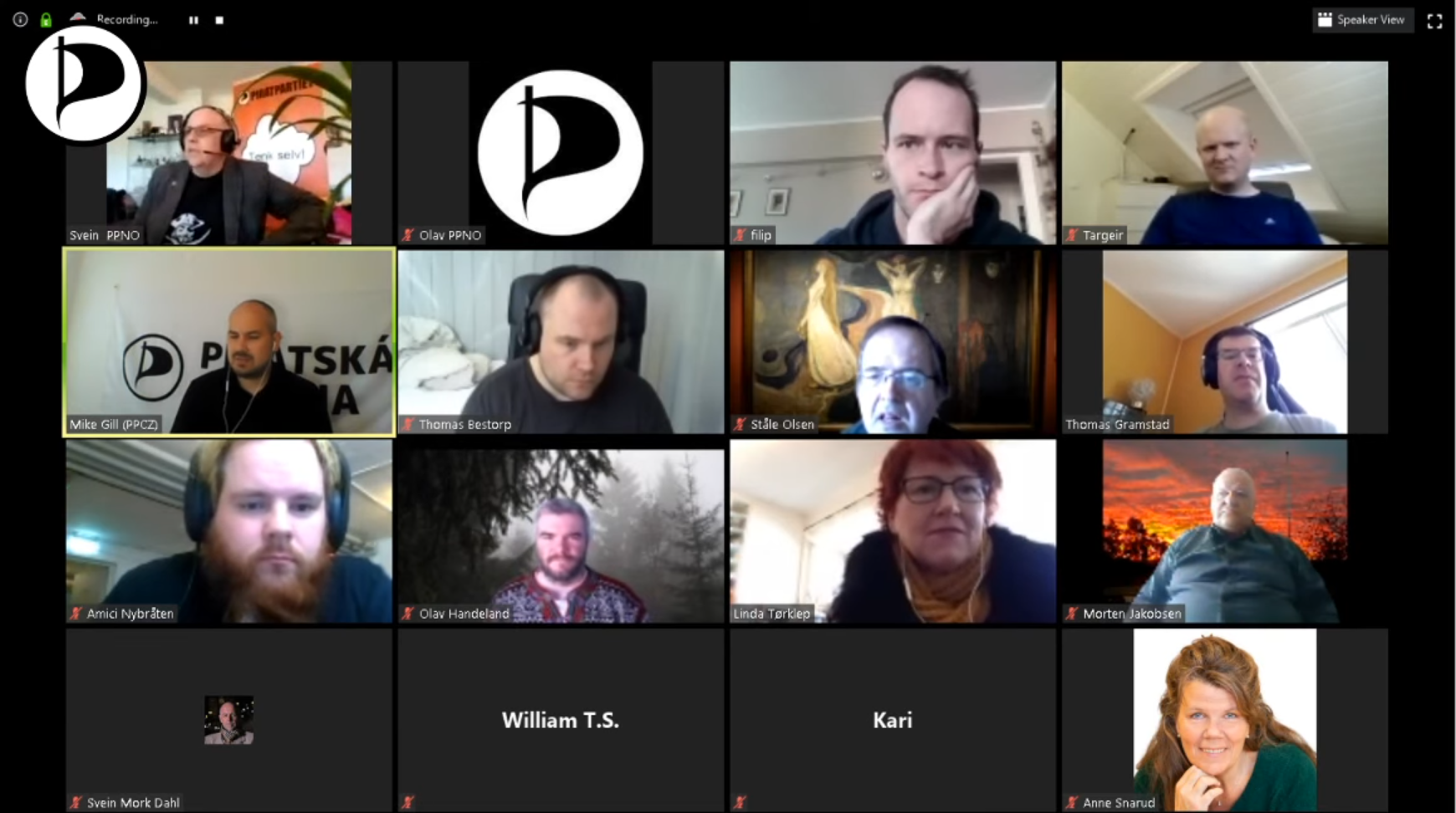 Skjermbilde fra digitalt landsmøte